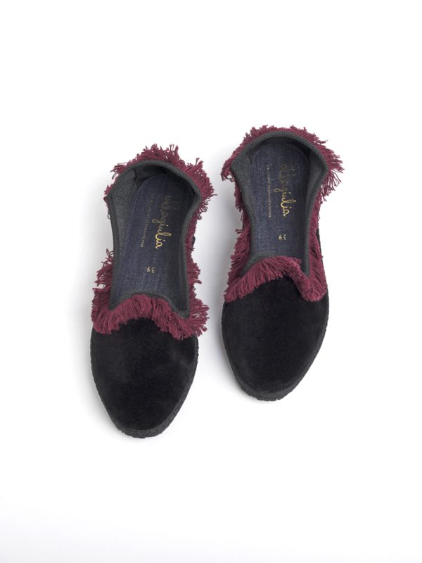 Friù Venezia NERO Frangia BORDEAUX